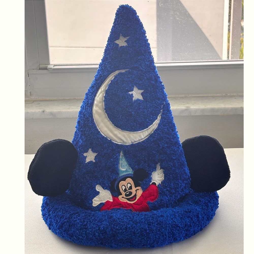 Hat Plush Blue Pull-on Sorcerer Mickey Mouse Disney Parks New